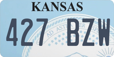 KS license plate 427BZW
