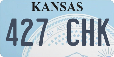 KS license plate 427CHK