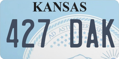 KS license plate 427DAK