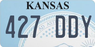 KS license plate 427DDY