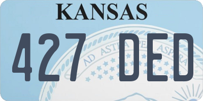 KS license plate 427DED