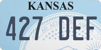 KS license plate 427DEF