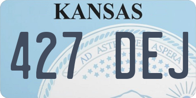 KS license plate 427DEJ