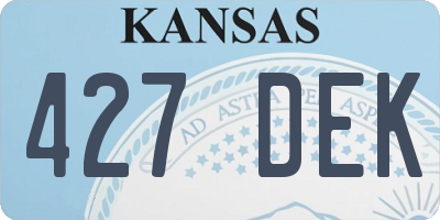 KS license plate 427DEK