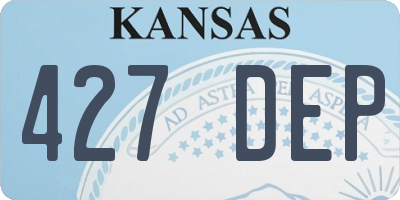 KS license plate 427DEP