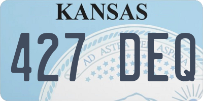 KS license plate 427DEQ