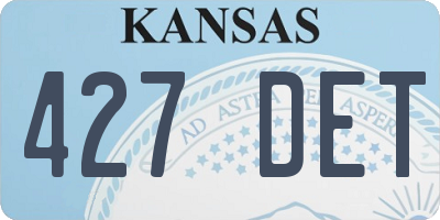 KS license plate 427DET
