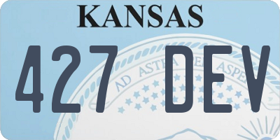 KS license plate 427DEV
