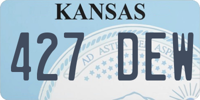 KS license plate 427DEW