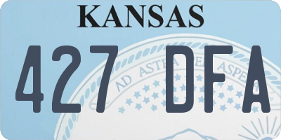 KS license plate 427DFA