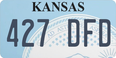 KS license plate 427DFD