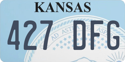 KS license plate 427DFG