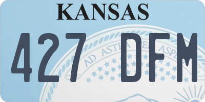 KS license plate 427DFM
