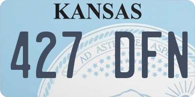 KS license plate 427DFN