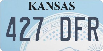 KS license plate 427DFR