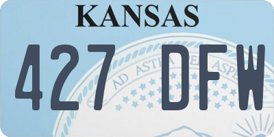 KS license plate 427DFW