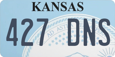 KS license plate 427DNS