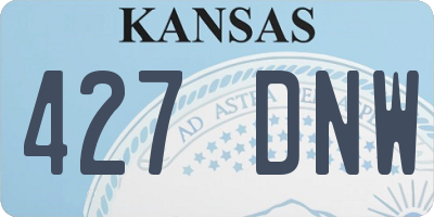 KS license plate 427DNW