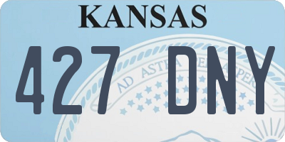 KS license plate 427DNY
