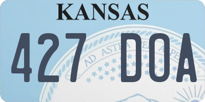 KS license plate 427DOA