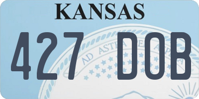 KS license plate 427DOB
