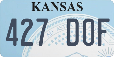 KS license plate 427DOF