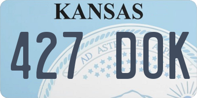 KS license plate 427DOK
