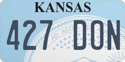 KS license plate 427DON
