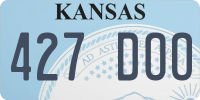 KS license plate 427DOO