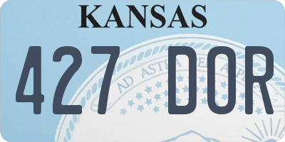 KS license plate 427DOR