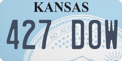 KS license plate 427DOW
