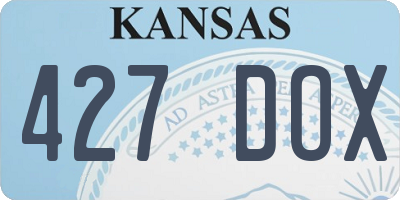 KS license plate 427DOX