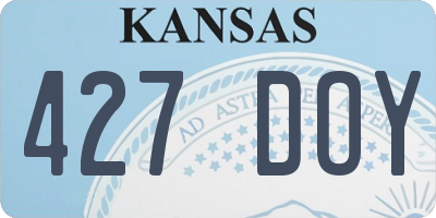 KS license plate 427DOY