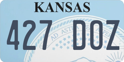 KS license plate 427DOZ