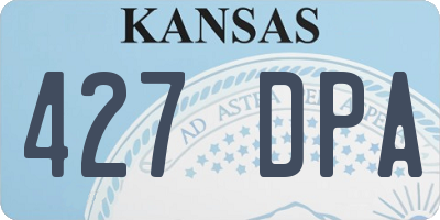 KS license plate 427DPA