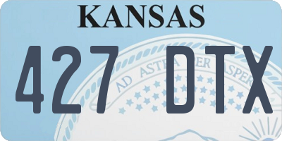 KS license plate 427DTX