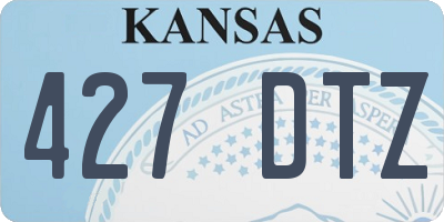 KS license plate 427DTZ