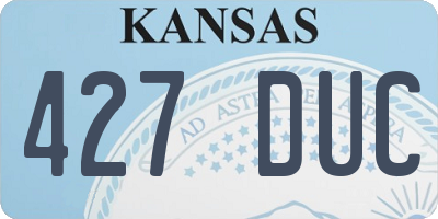 KS license plate 427DUC