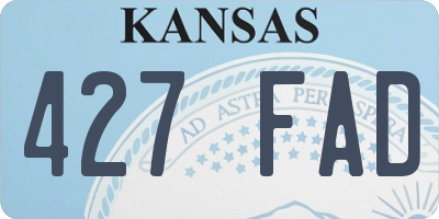 KS license plate 427FAD