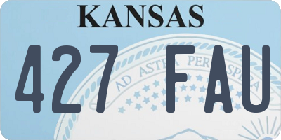 KS license plate 427FAU