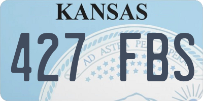 KS license plate 427FBS
