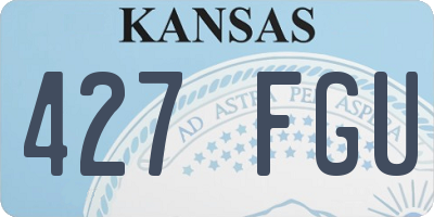 KS license plate 427FGU