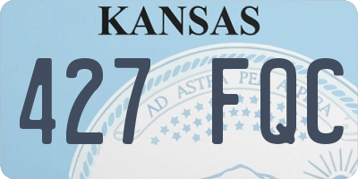 KS license plate 427FQC
