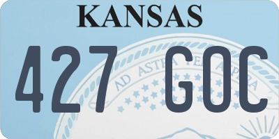 KS license plate 427GOC