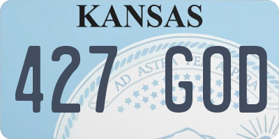 KS license plate 427GOD