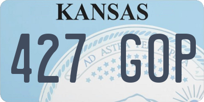 KS license plate 427GOP