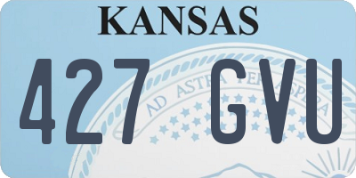 KS license plate 427GVU