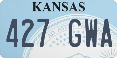 KS license plate 427GWA
