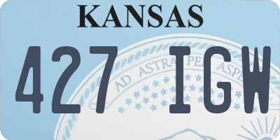 KS license plate 427IGW