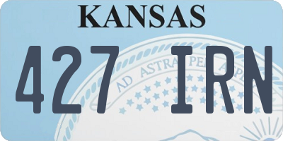 KS license plate 427IRN